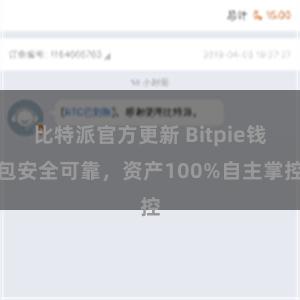 比特派官方更新 Bitpie钱包安全可靠，资产100%自主掌控