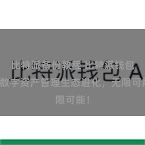 比特派备份教程 比特派钱包：数字资产管理生态进化，无限可能！