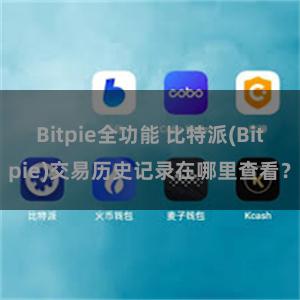 Bitpie全功能 比特派(Bitpie)交易历史记录在哪里查看？