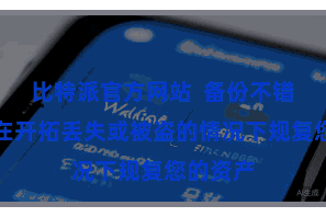 比特派官方网站  备份不错匡助您在开拓丢失或被盗的情况下规复您的资产