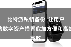 比特派私钥备份  让用户的数字资产措置愈加方便和高效
